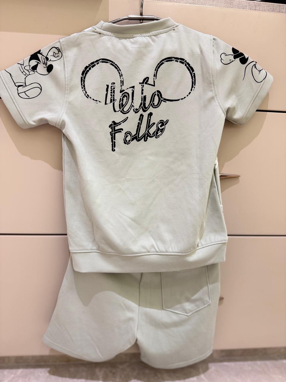 Comfy Mint Green Mickey Mouse Shorts Set