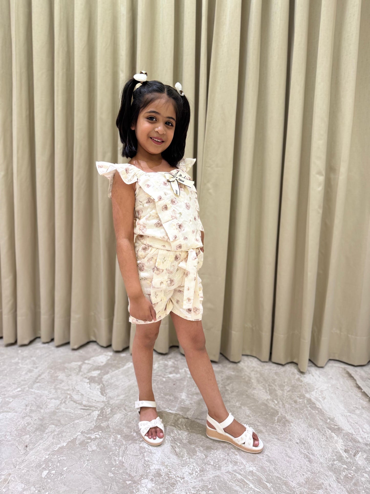 Sweet Cream & Mauve Shorts Set