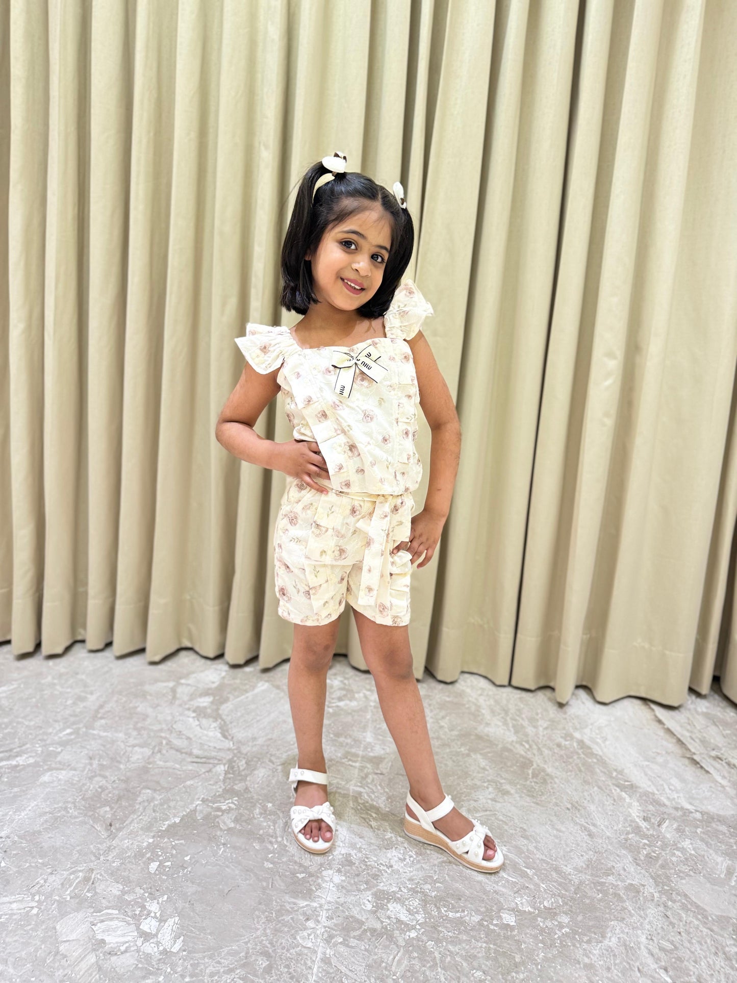 Sweet Cream & Mauve Shorts Set