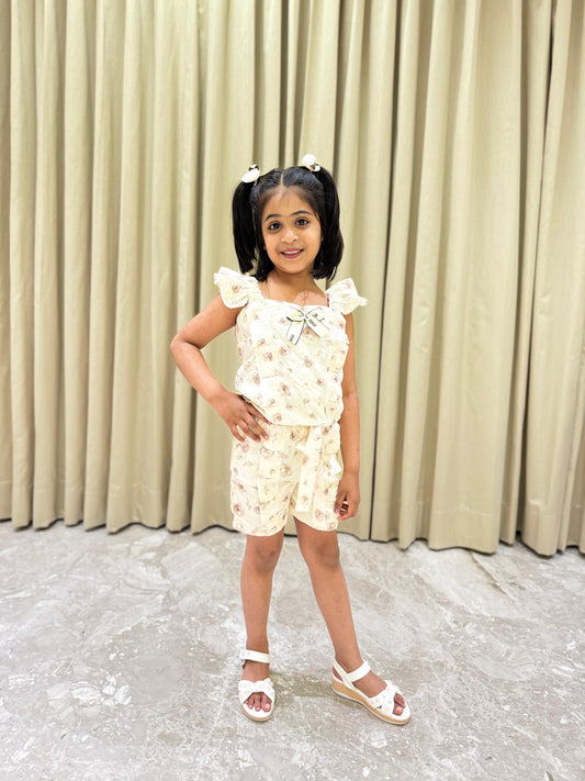 Sweet Cream & Mauve Shorts Set